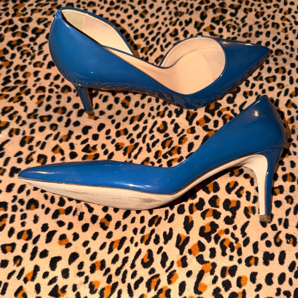 J. Crew Blue Patent Leather Heels-8- Like NEW